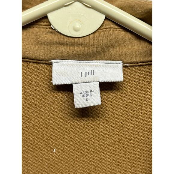 J Jill Tan Brown Women Knit Spandex Cotton Blazer Size S Oversized EUC - Picture 4 of 9